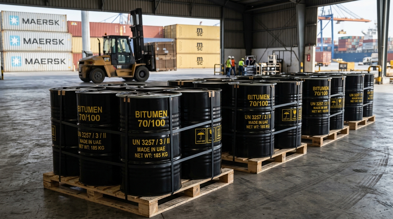 New Cold-Rolled Steel Drums for Bitumen Packaging and Export