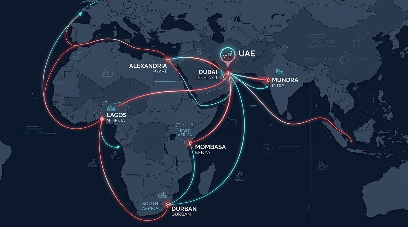 UAE Global Bitumen Supply & Maritime Trade Route Map